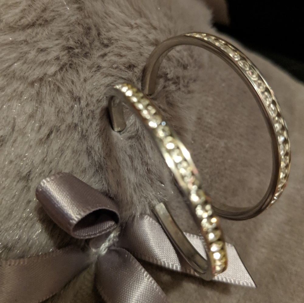 WHBM Rhinestone Hoop Earrings